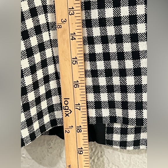 ZARA BLACK SINGLE BREASTED LAPEL COLLAR GINGHAM CROPPED BLAZER SIZE Med - Picture 10 of 12